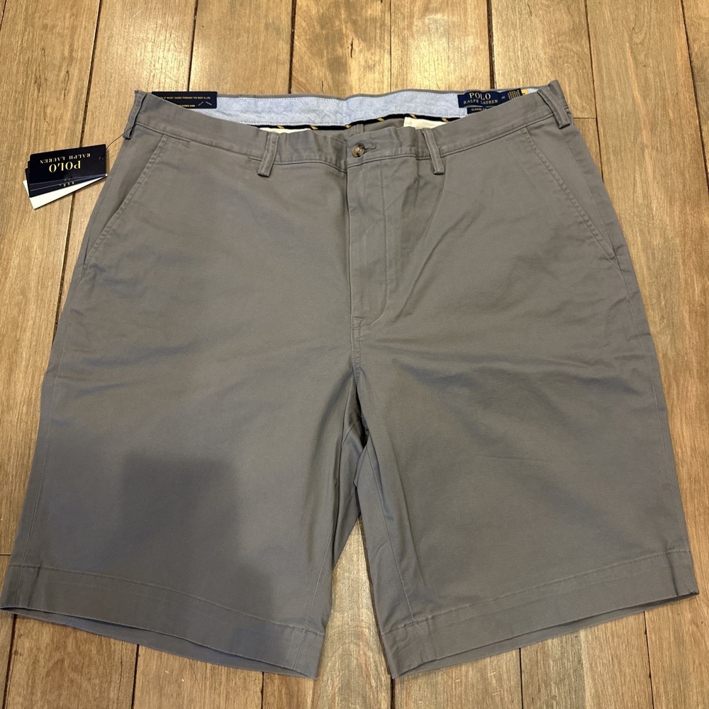 Polo‎ Ralph Lauren Men's 40T Stretch Straight Fit 9" Chino Shorts Grey